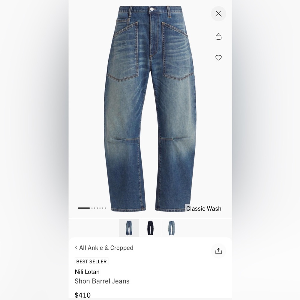 Nili Lotan Shon Barrel Jeans - Picture 2 of 16